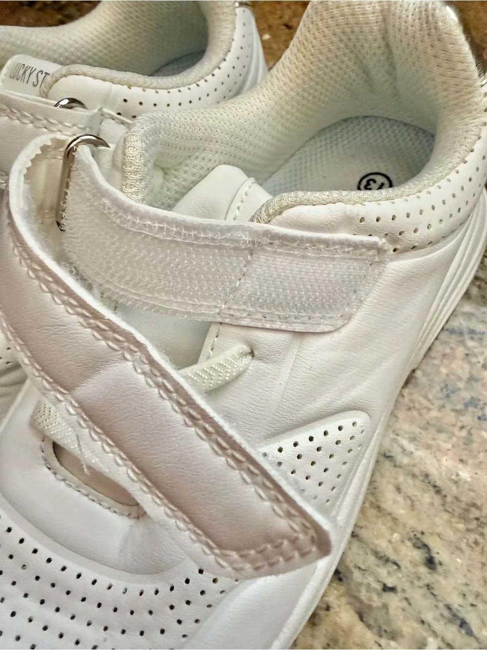 Girls White Athletic Sneakers with Gold Accent | size 13 | NWOT